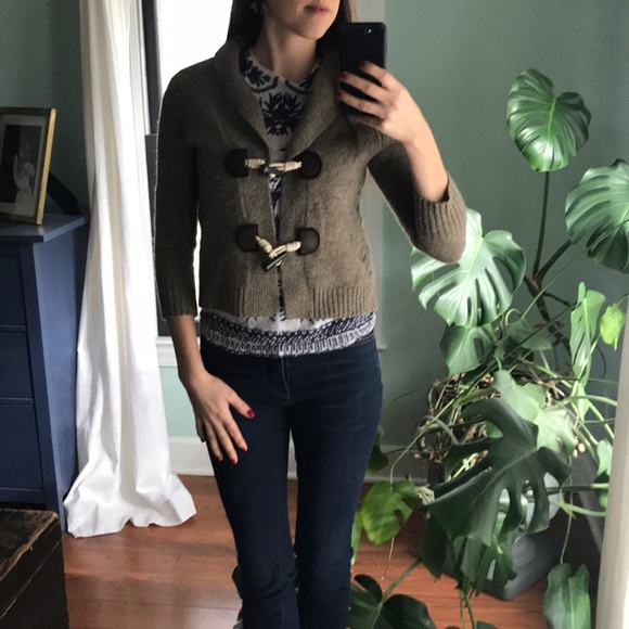 J. Crew toggle cardigan XS cashmere blend oatmeal - Picture 5 of 8